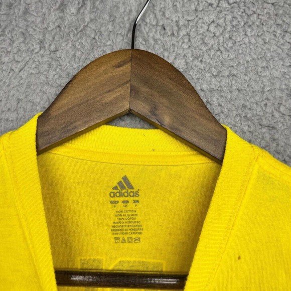 Adidas Michigan Wolverines Shirt Men's Small Yellow Football Double Sided 2008 - Picture 6 of 9